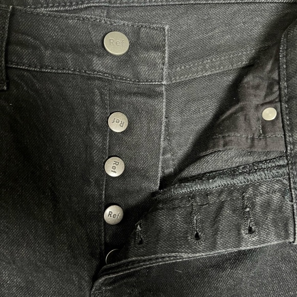 Reformation Button Fly Straight Jeans High Rise Black Wash US 27 Excellent - Picture 6 of 8